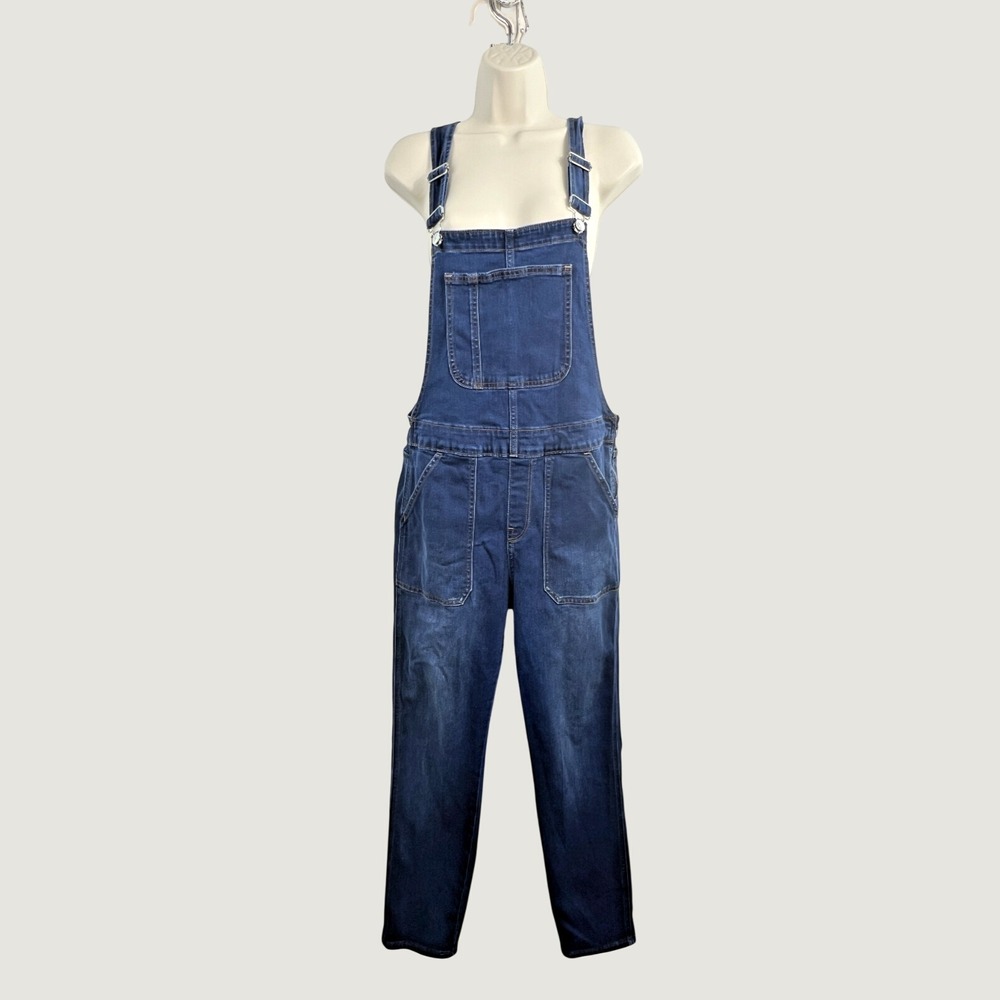 J.Crew Overalls Medium Blue Re-Imagined Denim Utility Straight Leg Bib Overalls